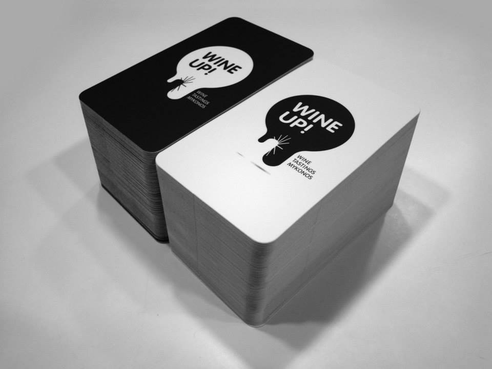 logo design for wine up mykonos