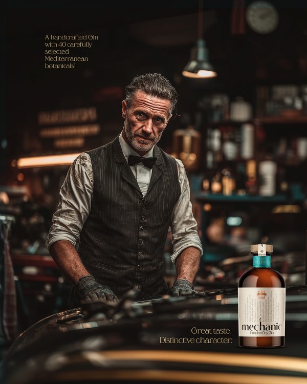 The Mechanic Gin print ad από τη Yellow Bean